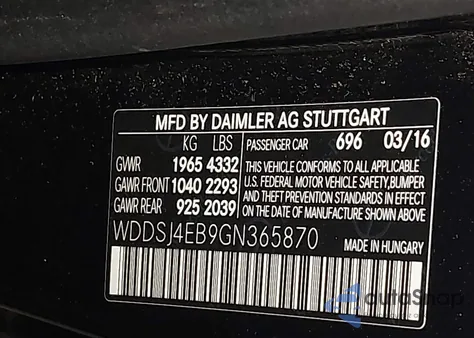 2016 Mercedes-Benz Cla 250 from USA, damaged, VIN WDDSJ4EB9GN365870